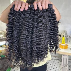Cabello humano vietnamita rizado birmano negro de un solo donante, cutícula alineada, precio al por mayor de Qhair - Product Image 4