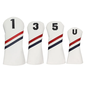 SOSH4 Housse de club de golf personnalisable en cuir PU, motif feuille, fermeture magnétique durable, couleurs unies, résistante à l'eau, édition limitée - Product Image 2