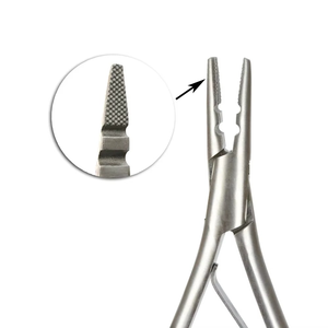 Pinzas para Extensiones de Cabello con Punta Plana, Herramientas para el Cabello, Pinzas de Acero Inoxidable con Dientes y 2 Orificios, Acabado Espejo - Product Image 3