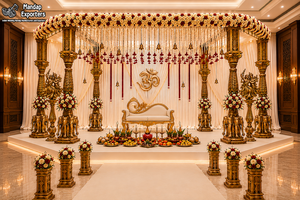 Mandap Tradicional con Pilares Tallados en Forma de Elefante para Bodas Hindúes, Mandap Económico para Bodas Indias, Fabricante y Exportador 2026 - Product Image 4