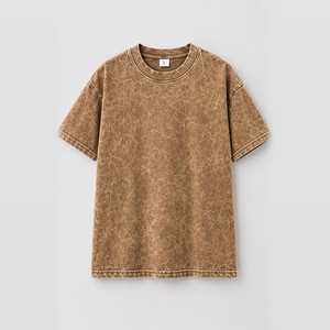 T-shirt surdimensionné pour homme, effet délavé, streetwear, manches courtes, col rond, logo personnalisé - Product Image 4