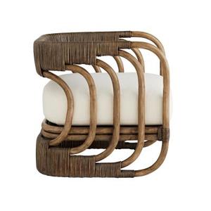 Rattan Accent Chair Wooden Frame Living Room Dining Chair Woven Back Leisure <b>Seating</b> - Product Image 3