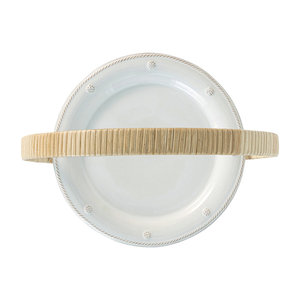 Plateau de service en rotin à deux niveaux en whitewash/serveur imbriqué élégant naturel pour la maison ou l'événement - Product Image 6