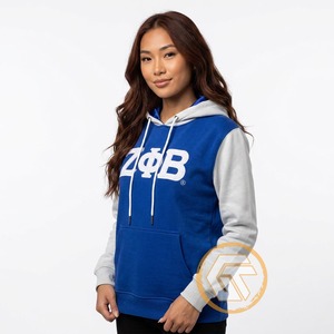 ออกแบบเสื้อฮู้ดดี้แบบมีฮู้ดสำหรับผู้หญิง Zeta Phi Beta ของคุณเองสำหรับฤดูหนาว เสื้อผ้าสั่งทำขายส่ง ระบายอากาศได้ดี ผลิตจากผ้าฝ้าย 100% - Product Image 3