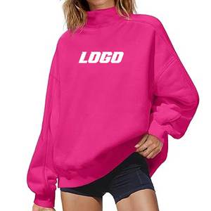 Buy Wholesale Pullover Oversized <b>Mock</b> <b>Neck</b> Sweatshirt Breathable Casual for Women Casual Cozy <b>Top</b> With Custom Logo - Product Image 4