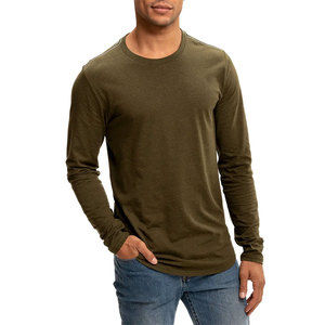T-shirt d'été 100 % polyester à manches longues, séchage rapide, pour la gym et la course, col rond, coupe décontractée, personnalisable, uni, vierge, pour l'extérieur - Product Image 1