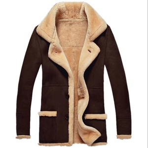 Mens Suede <b>Sherpa</b> Jacket Faux Shearling Fleece <b>Lined</b> Winter Warm Bomber Coat Outerwear Zip Casual Hooded Waterproof Reflective - Product Image 3
