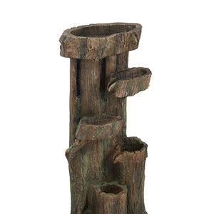 Fuente de agua decorativa rústica de 5 niveles para interiores/exteriores de 11x13,4x31,5 con luz y bomba para el hogar o el jardín-Estilo de tronco de árbol - Product Image 2
