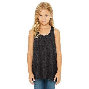 Bella Canvas 8800Y <b>Black</b> YOUTH FLOWY RACERBACK TANK Soft Poly-viscose Blend Breathable New Arrivals Youth Summer tank - Product Image 4