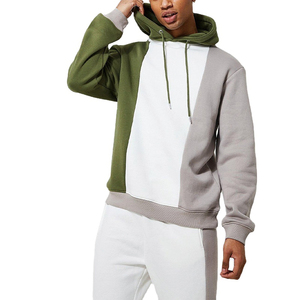 Completo Tuta Sportiva da Uomo XL con Felpa con Zip e Cappuccio, in Cotone Tech Fleece 500 GSM, Personalizzabile, Patchwork, Casual, Primaverile, per Palestra, <span class=keywords><strong>Anax</strong></span> - Product Image 3