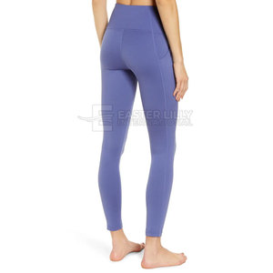 Leggings de yoga avec logo personnalisé imprimé, taille élastique, vente directe d'usine, vêtements de sport, service OEM. - Product Image 3