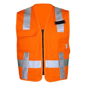 Workwear Waterproof High Visibility Winter Security Zipper Vest Construction Safety Reflective Tape <b>Worker</b> Vest <b>Jacket</b> - Product Image 5