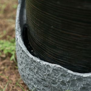 Fontaine à eau en polyrésine 17x17x26 intérieur/extérieur Unique Chic dynamique Design moderne Urne cassée Lumière Chic dynamique Design moderne - Product Image 6