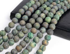 Cuentas sueltas redondas de verde mate natural, grado gema, para la fabricación de joyas, pulseras, collares, manualidades DIY. - Product Image 5