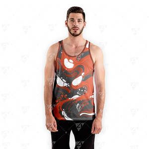 Custom Logo Men's Polyester/Cotton Gym <b>Vest</b> Sports Fitness Singlet Workout Muscle <b>Bodybuilding</b> Print Breathable Quick-Dry - Product Image 3