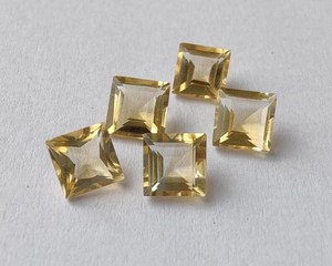 พลอยซิทรินธรรมชาติคุณภาพสูง รูปทรงสี่เหลี่ยมเจียระไนแบบเหลี่ยมคม ขนาดมาตรฐาน ขายส่งสำหรับทำเครื่องประดับ - Product Image 6