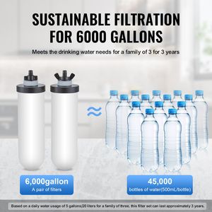 Sistema di filtrazione dell'acqua da banco in acciaio inossidabile 304 da 2,25G, sistema di filtraggio manuale a gravità per camper, riduce il piombo fino al 99% - Product Image 4