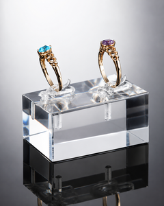 Customizable Acrylic Ring Jewelry Display Stand with Laser Engraving for Retail Shops - Product Image 1