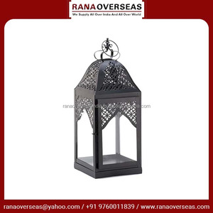 Linterna elegante de metal y vidrio hecha a mano con diseño vintage perfecto para Bodas de decoración interior y exterior e iluminación ambiental - Product Image 3