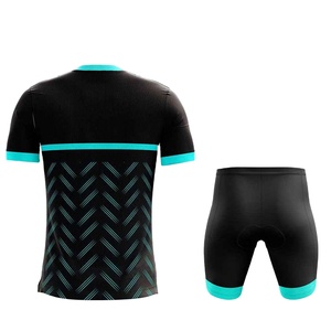 Ensemble maillot et short de cyclisme personnalisé de haute qualité 100 % polyester antibactérien, motifs professionnels personnalisés imprimés, respirant - Product Image 5