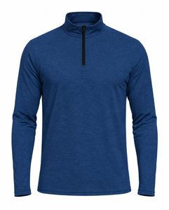 <b>Men's</b> Blue Quarter <b>Zip</b> <b>Sweatshirts</b> Long Sleeve Custom Eco Friendly Plain Dyed Streetwear Jogging Outdoor <b>Sweatshirts</b> For <b>Men's</b> - Product Image 1