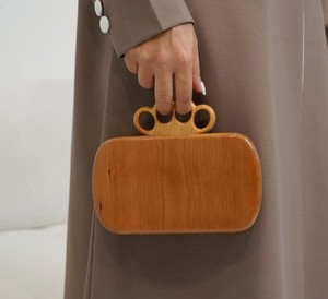 Bolso de mano de noche de madera rústica con cadena, de alta calidad, para bodas, fiestas, de forma ovalada, estilo vintage bohemio, bolso de moda. - Product Image 5