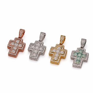 Pendentif Croix Plaqué Or Hip Hop en Argent Sterling 925 avec Moissanite Taille Princesse Certifiée GRA, Bijoux Unisexe - Product Image 5
