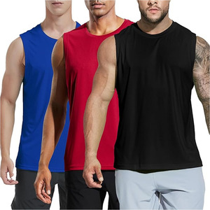 Custom Breathable Gym <b>Workout</b> <b>Tank</b> <b>Tops</b> Wholesale Men's Fitness Sleeveless Shirts Athletic Sportswear Polyester/Cotton Crew Neck - Product Image 1