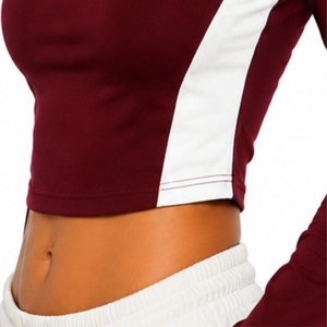 Haut court imprimé personnalisé pour femme, manches longues, col rond, motif Hawk Bawk, décontracté, tendance, été, conception imprimée OEM - Product Image 6