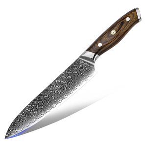 Damascus Steel <b>Knife</b> <b>Set</b> 7-Piece Wood Handle Polished Blade <b>Sharp</b> Chef <b>Knives</b> Stainless Steel 96-Layer Pattern - Product Image 3