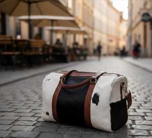 กระเป๋าเดินทางหนังวัวแท้แบบมีขน รุ่น LHTB-0101 สำหรับเดินทางท่องเที่ยวหรือใช้เป็นกระเป๋าถือขึ้นเครื่องบิน  รับผลิตจำนวนมากเพื่อการส่งออก (OEM) - Product Image 1