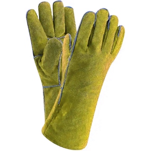 Gants de sécurité robustes en cuir de vachette pleine fleur, anti-chaleur, anti-étincelles, de protection industrielle, anti-coupure, antidérapants pour soudeurs - Product Image 4