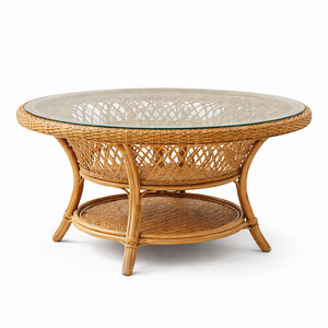 Mesa de Comedor de Ratán para Exteriores, Duradera, Ligera y Minimalista, Cómoda y Ecológica para Uso en Casas de Campo y Parques - Product Image 1