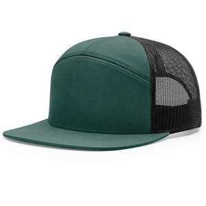 Gorra Trucker de 7 Paneles de Perfil Alto con Frente Sin Costuras y Cierre a Presión, Malla Trasera, Logotipo Personalizado, Parche Bordado, Estilo Urbano, Venta al por Mayor para Hombre, DDP - Product Image 5