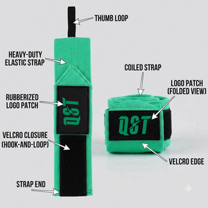 Heavy <b>Wrist</b> Wraps Factory Price Fitness Strength Weightlifting <b>Wrist</b> Wraps Custom Logo <b>Gym</b> Workout <b>Wrist</b> <b>Supports</b> Private Label - Product Image 5