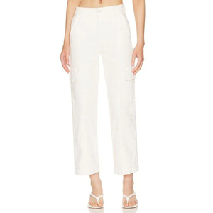 Pantalones cargo blancos de talla grande, pantalones cargo largos, pantalones de moda con múltiples bolsillos, pantalones cargo vaqueros para mujer, servicio OEM personalizado - Product Image 3