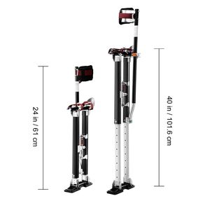 Pali da Lavoro Regolabili in Alluminio 24-40 con Protezioni Ginocchia Gomiti Fianchi, Attrezzo da Lavoro Durevole Antiscivolo per Cartongesso - Product Image 5