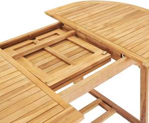Table de repas ovale pliable en teck massif recyclé, moderne et durable, pour l'extérieur, les pique-niques dans le jardin, les rassemblements élégants sur la terrasse - Product Image 4