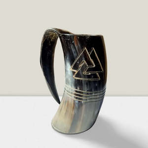 Mug en corne de buffle sur mesure, poli à la main, tasse à boire viking naturelle, chopes à bière médiévales en corne - Product Image 2