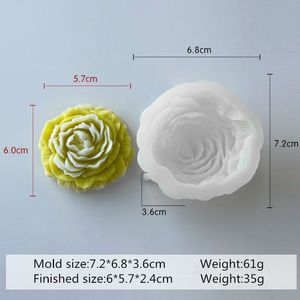 แม่พิมพ์ซิลิโคนรูปดอกโบตั๋นขนาดใหญ่ 3 มิติ สำหรับทำสบู่และเทียน DIY แม่พิมพ์รูปดอกไม้ที่ทนทาน สำหรับเรซิ่นและขี้ผึ้ง - Product Image 2