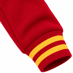 Suéter Cárdigan de Punto para Mujer PDK con Cuello en V, Botones al Frente, Mangas Largas, Escudo Bordado en el Pecho y Puños Acanalados a Rayas - Product Image 5