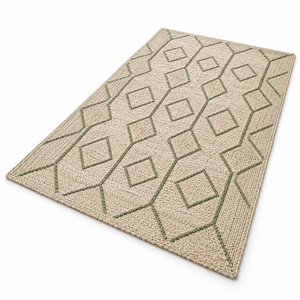 Alfombra Rectangular Tejida a Mano, Ecológica, de Yute Natural Trenzado, de Pelo Corto, con Diseño Floral Boho, Tamaño Personalizado para Sala de Estar - Product Image 1