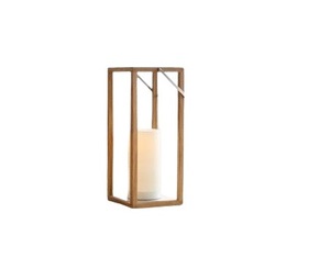 Portavelas Decorativo para el Hogar, Linterna de Madera y Vidrio con Acabado Marrón, Hecho a Mano y Personalizado - Product Image 6