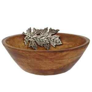 Recién Llegado: Tazón de Ensalada de Madera con Base de Metal, Acabado Natural, Tazón para Servir Alimentos, Vajilla, Tazón Redondo para Uso Diario - Product Image 4