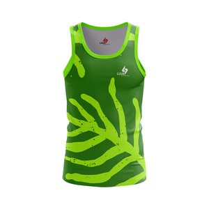 Débardeur Sportif Vert pour Homme LUUK, Imprimé par Sublimation, Séchage Rapide, Col Rond, Sans Manches, Motif Personnalisé, Vêtements de Sport - Product Image 2