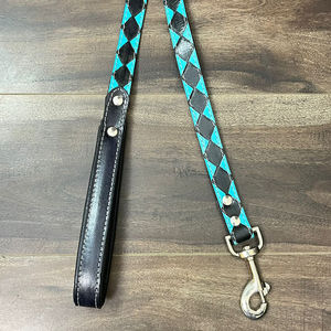 Correas y collares para perros manos libres de cuero a cuadros de lujo personalizados de alta calidad, cuerda para perros grandes, grandes, medianos y pequeños - Product Image 4