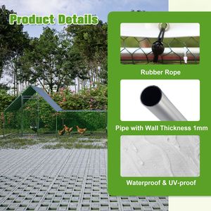 Gallinero Metálico Grande de 26 L x 6.7 W x 6.6 P pies, Corral para Gallinas con Entrada, Jaula de Alambre Galvanizado para Aves de Corral, Conejos y Patos - Product Image 4
