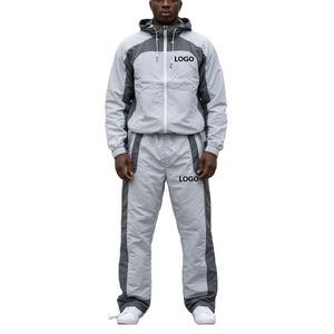 Chaqueta con Cremallera y Logotipo Personalizado para Hombre, Conjunto Deportivo con Paneles Laterales, Chaqueta Cortavientos de Nailon, Estilo Deportivo - Product Image 1