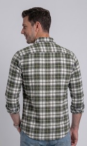 Camisa Enovate a Cuadros, Doble Botonadura, Manga Larga, Corte Regular, Casual, Unisex, Transpirable, Tejida, 100% Algodón, para Adultos - Product Image 3