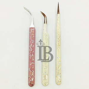 Pinzas para Extensión de Pestañas de Visón con Brillo, de Acero Inoxidable Sostenible, Color Personalizado con Punta Nano de Color, Pinzas para Pestañas de Visón - Product Image 5